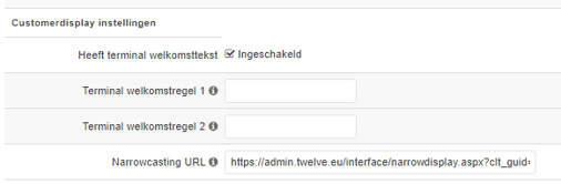 Instellingen klantendisplay