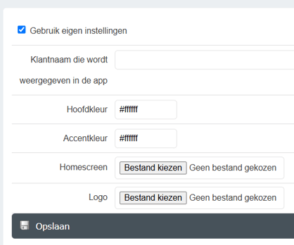 KNIP app opties