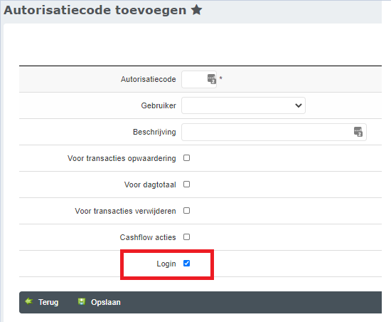Login autorisatie