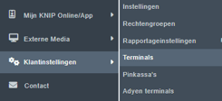 klantinstellingen terminals