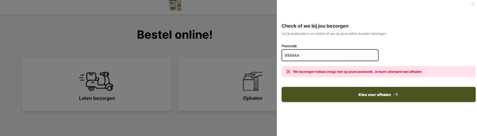 postcode niet ingesteld