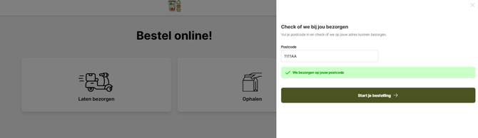 postcode wel ingesteld
