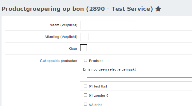 productgroeperingen op bon