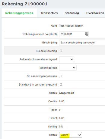 rekening actief