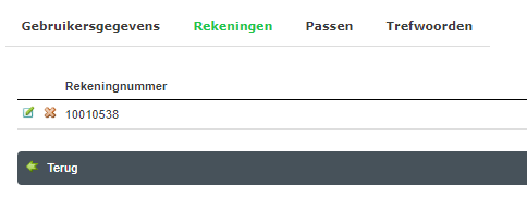 rekening in gebruiker